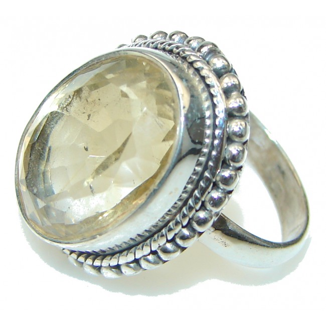 Genuine Yellow Citrine Sterling Silver Ring s. 6 3/4