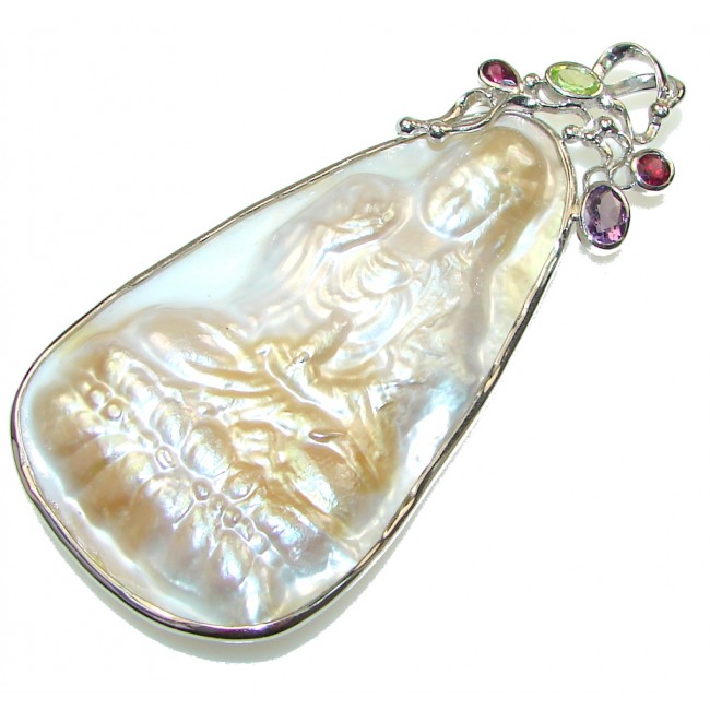 Big Praying Goddess Blister Pearl Handcrafted Sterling Silver pendant
