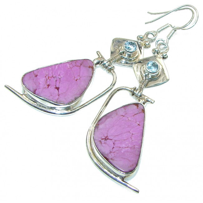 Modern Design Purple Turquoise Sterling Silver earrings