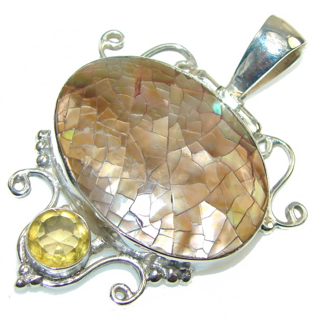 Rainbow Abalone Sterling Silver Pendant