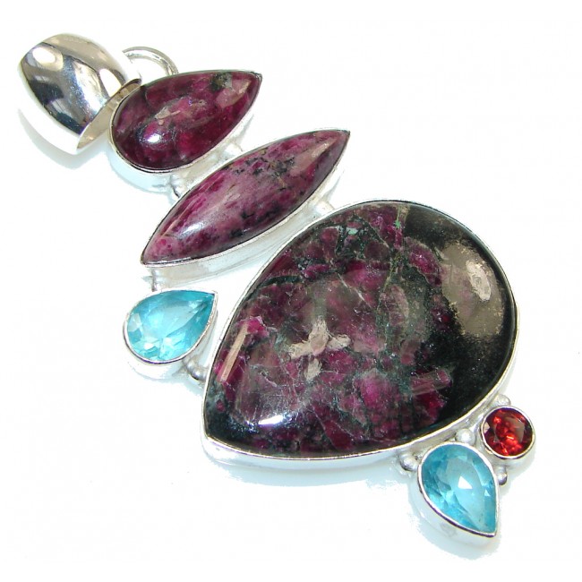 Big! Russian Eudialyte Sterling Silver Pendant