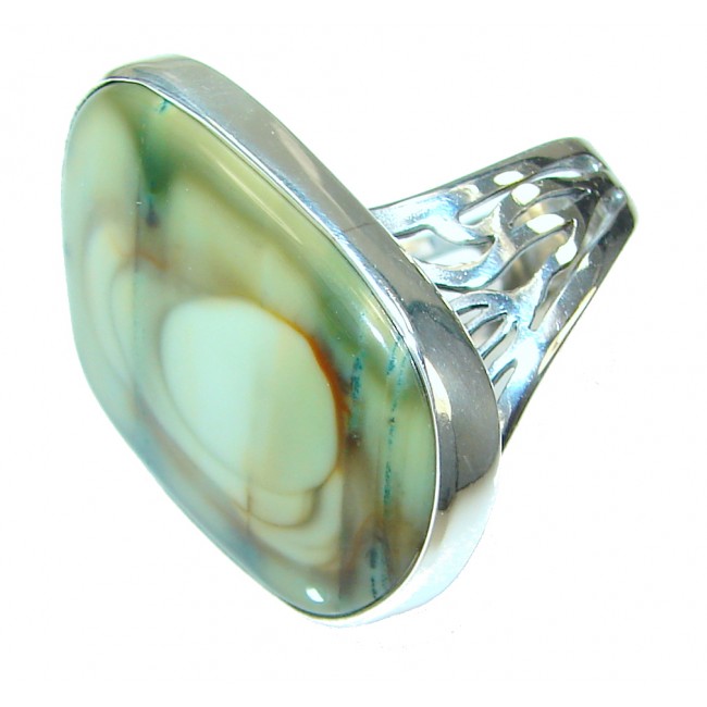 AAA Mexican Imperial Jasper Sterling Silver Ring s. 6 - Adjustable
