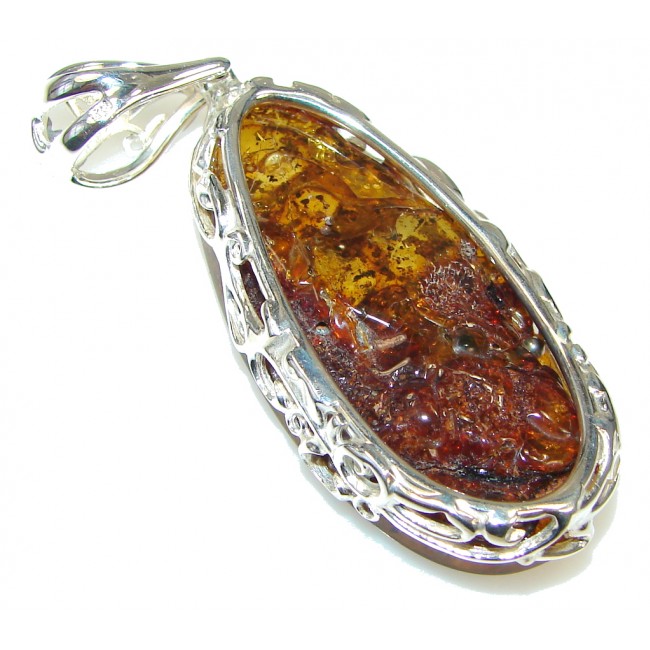 Exclusive!! Polish Baltic Amber Sterling Silver pendant