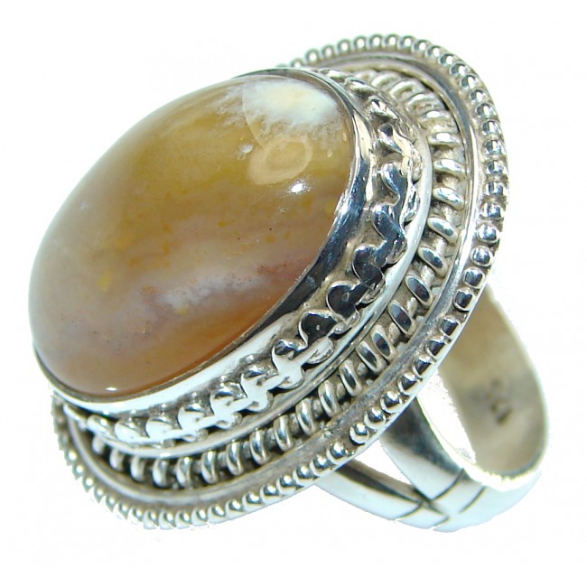 Protection, Strength, Harmony! Montana Agate Sterling Silver Ring s. 7