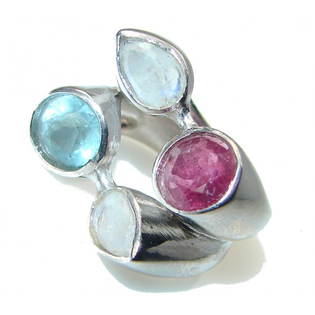 Help Calm Responses And Stress! White Moonstone Sterling Silver Ring s. 8