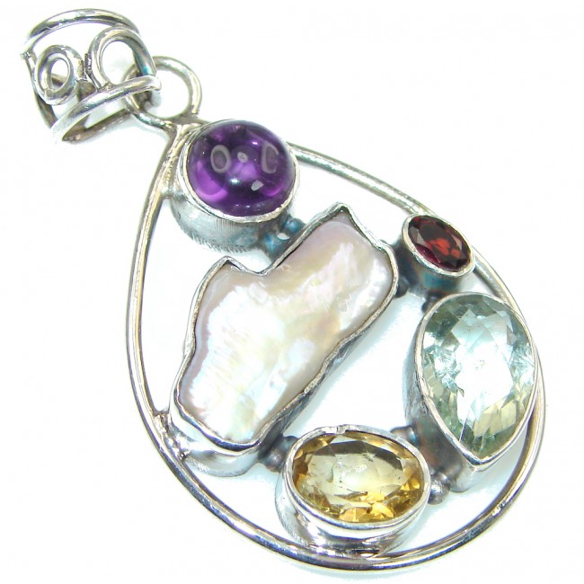 Aura Of Beauty Mother Of Pearl Sterling Silver Pendant