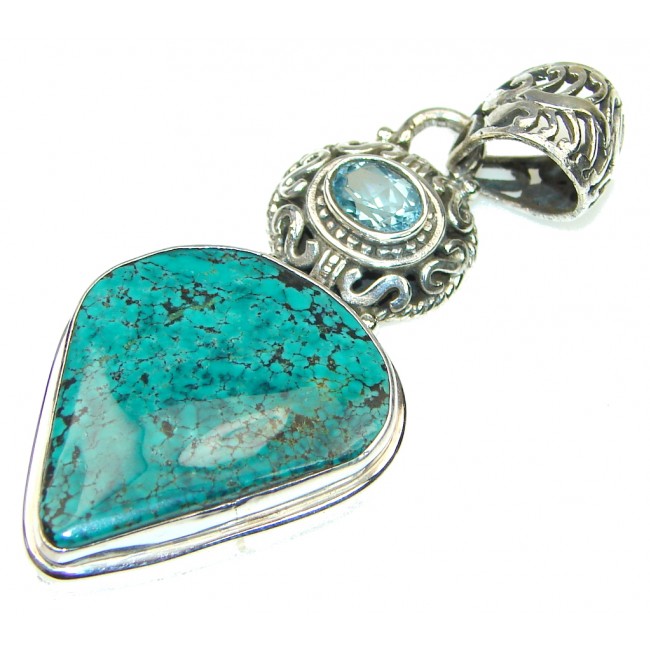 Green Island! Turquoise Sterling Silver Pendant