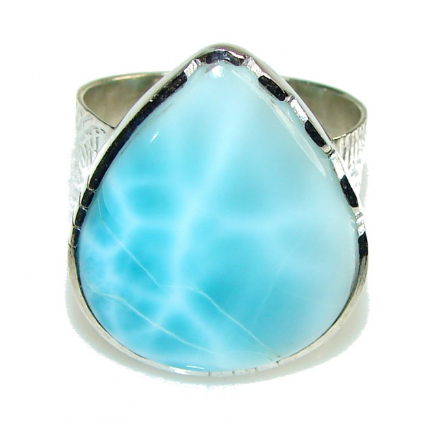 Genuine! Light Blue Larimar Sterling Silver Ring s. 11