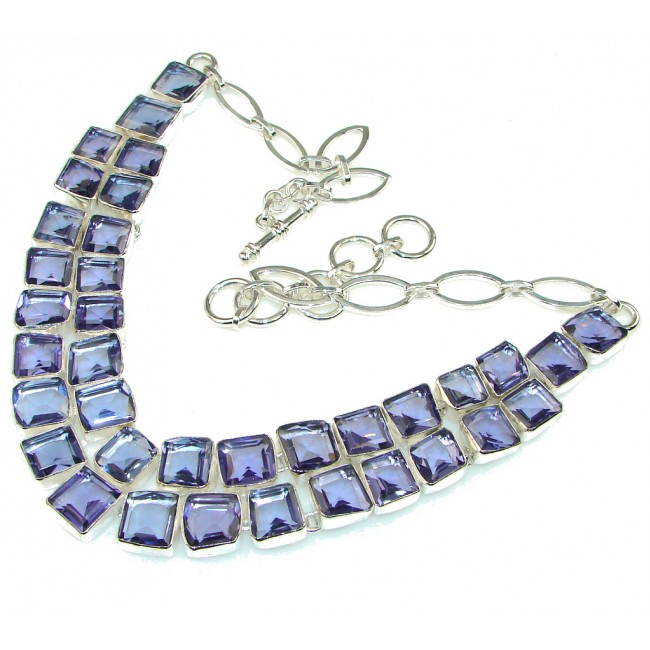 Goth Love!! Created Tanzanite Sterling Silver necklace