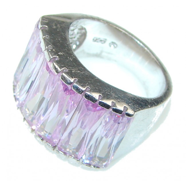Delicate! Light Lilac Quartz Sterling Silver Ring s. 6