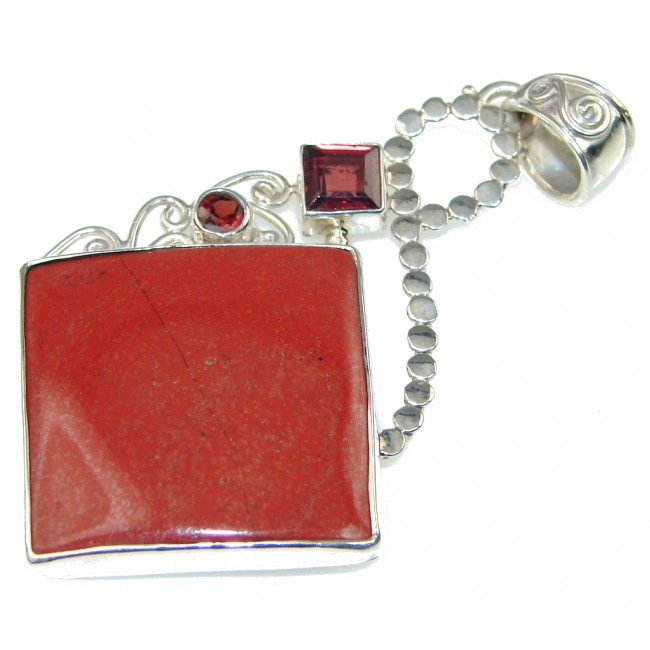 Perfect! Red Jasper Sterling Silver Pendant
