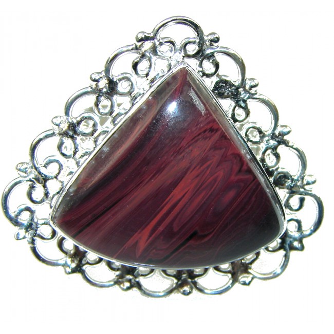 Fabulous Red Tigers Eye Sterling Silver Ring s. 10