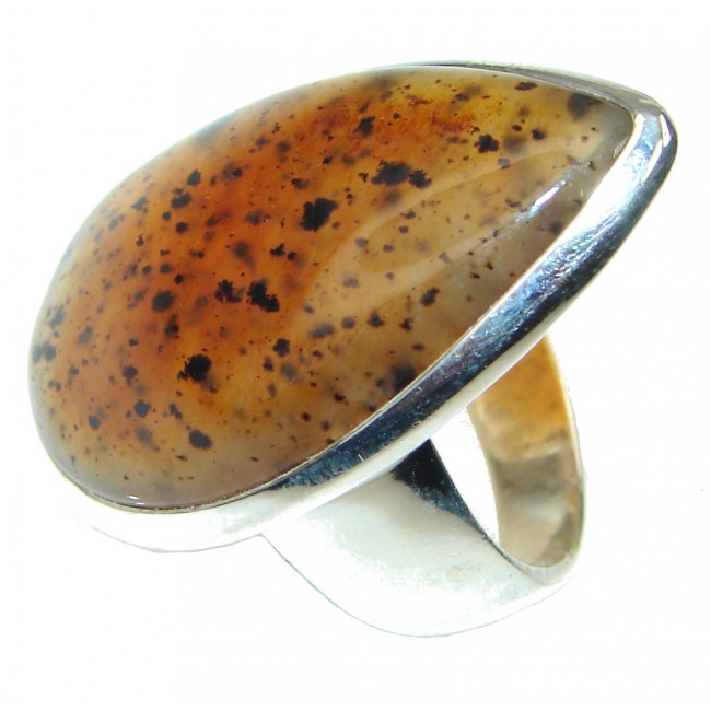 Secret Scentic Agate Sterling Silver Ring s. 8 1/2
