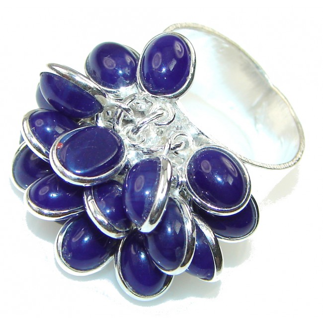 Created Deep Sapphire Sterling Silver ring s. 7