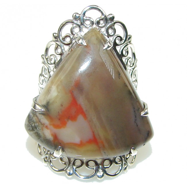 Big! Protection, Strength, Harmony! Montana Agate Sterling Silver Ring s. 12