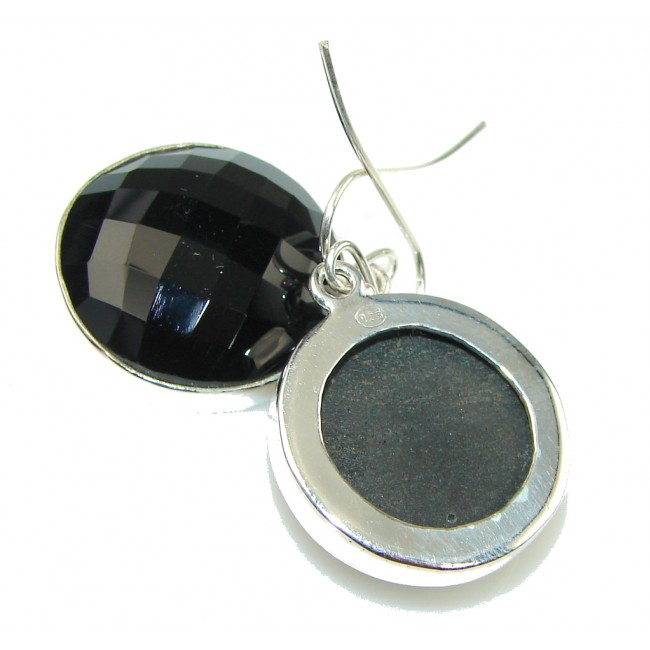 Simple Design! Black Onyx Sterling Silver earrings