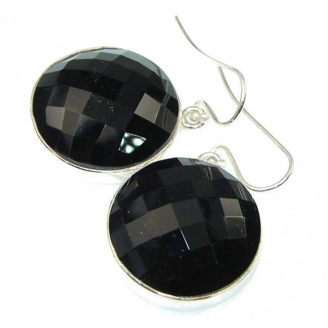 Simple Design! Black Onyx Sterling Silver earrings
