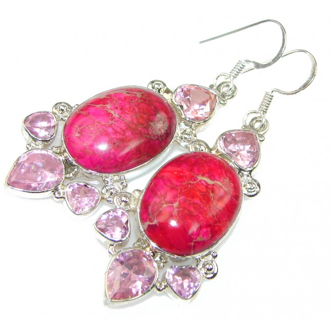 Awesome! Pink Sea Sediment Jasper Sterling Silver earrings