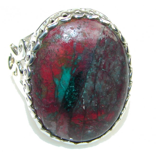 In Balance! Red Sonora Jasper Sterling Silver ring s. 8 1/2