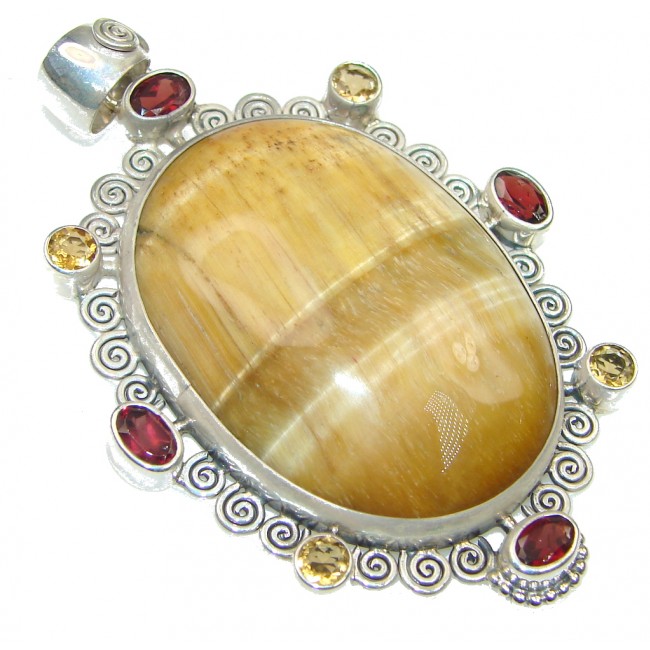 Spiritual Supports! Golden Tigers Eye Sterling Silver Pendant