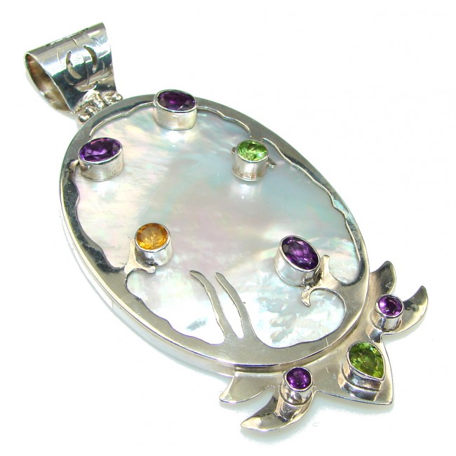 Large! The Medicinal Power! Blister Pearl Sterling Silver pendant