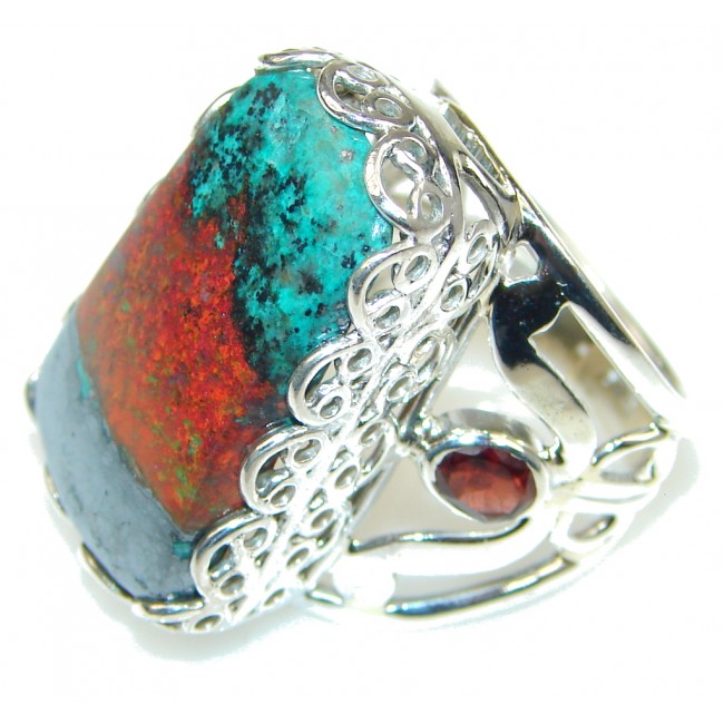 Excellent Red Sonora Jasper, Garnet Sterling Silver ring s. 6 1/4