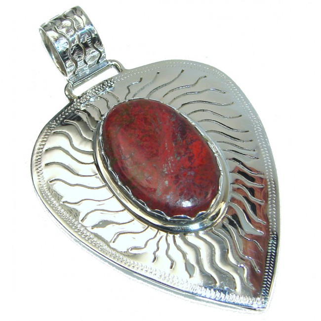 Amazing Red Sonora Jasper Sterling Silver Pendant