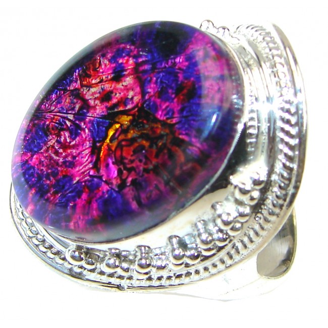 Bali Secret! Dichroid Glass Sterling Silver Ring s. 10