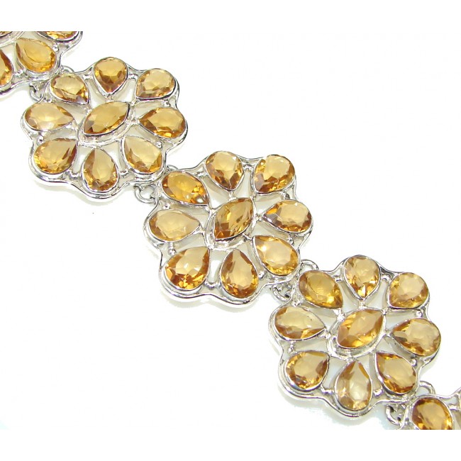 Touch Of Life! Yellow Citrine Sterling Silver Bracelet