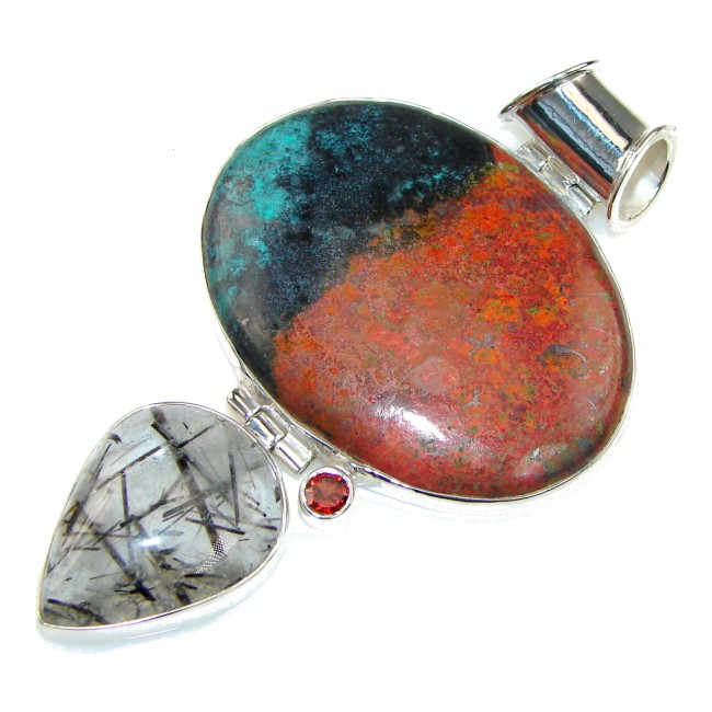 Living Forest! Red Sonora Jasper Sterling Silver Pendant