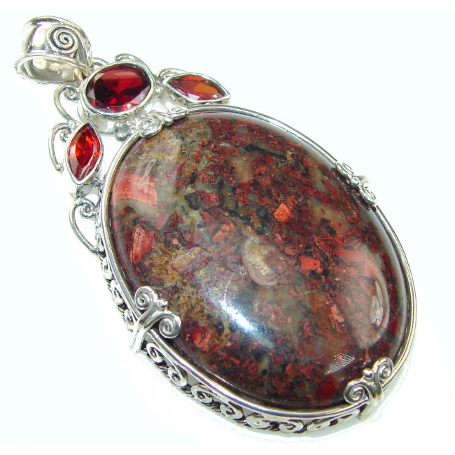 Excellent Brown Montana Agate Sterling Silver Pendant