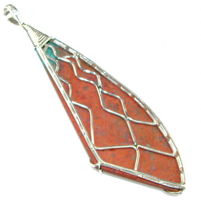 Large! Exclusive Red Sonora Jasper Sterling Silver Pendant
