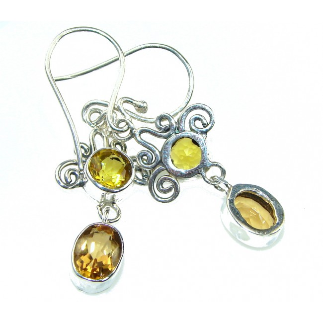 Charming! Yellow Citrine Sterling Silver earrings