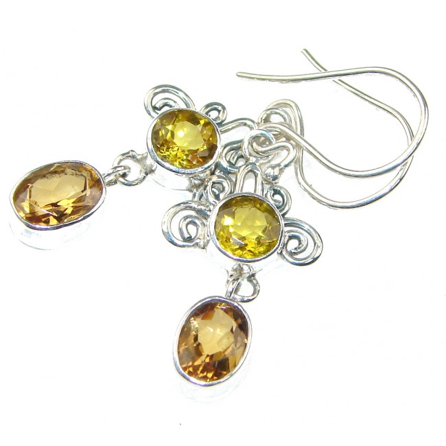 Charming! Yellow Citrine Sterling Silver earrings