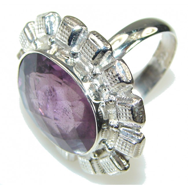 Amazing Purple Amethyst Sterling Silver Ring s. 9 1/2