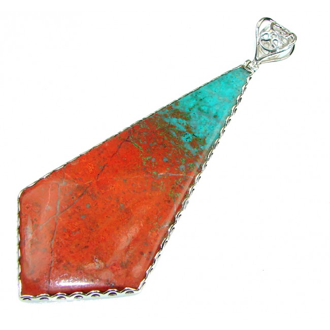 Large! Natural Red Sonora Jasper Sterling Silver Pendant