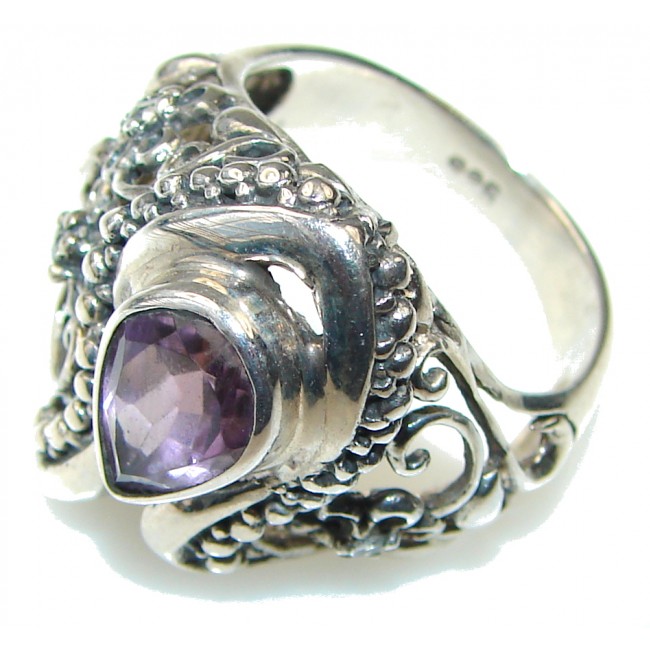 Secret Design! Purple Amethyst Sterling Silver Ring s. 8
