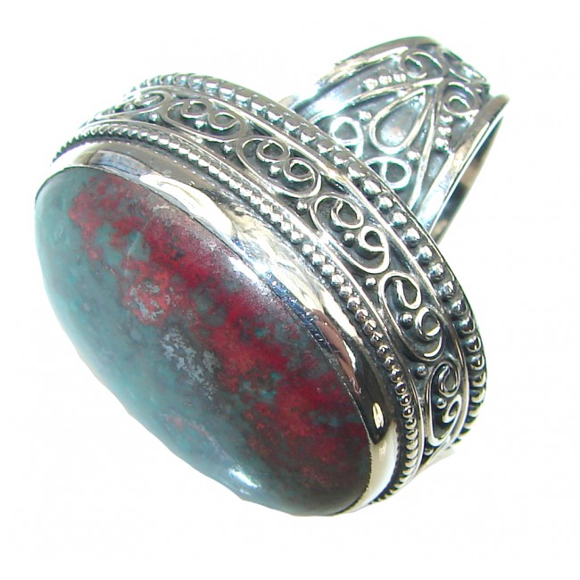Big! Natural Red Sonora Jasper Sterling Silver ring s. 6