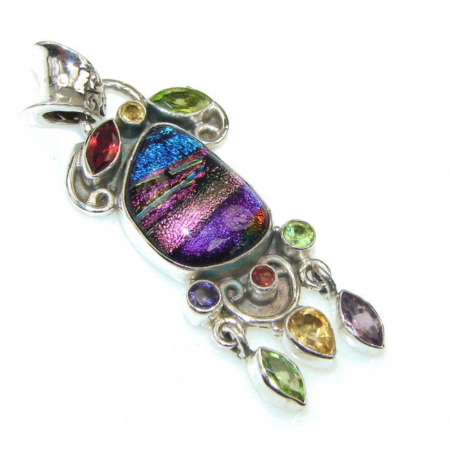 Aura Of Beauty! Mexican Dichroid Glass Sterling Silver pendant