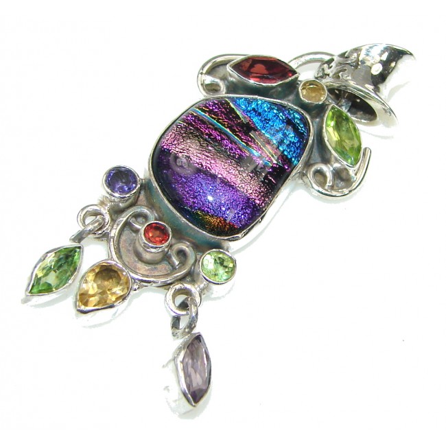 Aura Of Beauty! Mexican Dichroid Glass Sterling Silver pendant