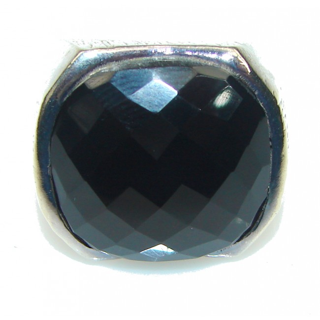 Night Out! Black Onyx Sterling Silver Ring s. 7 1/4