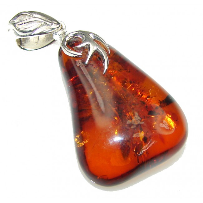 Gently! Baltic Polish Amber Sterling Silver pendant