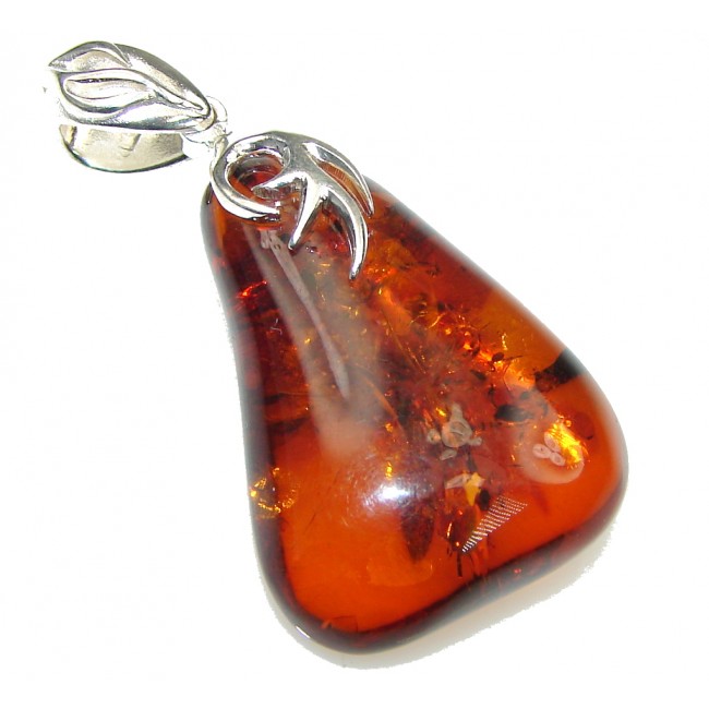 Gently! Baltic Polish Amber Sterling Silver pendant
