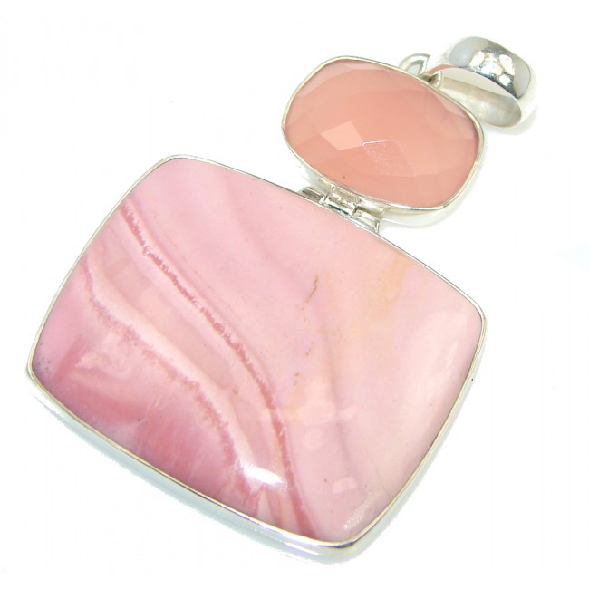 Big! Trade Secret! AAA Pink Opal Sterling Silver Pendant