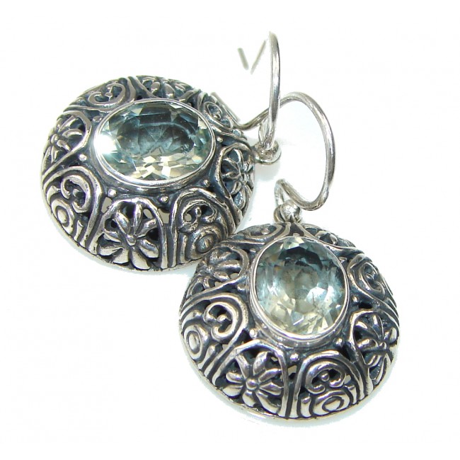 Bali Secret! Light Green Amethyst Sterling Silver earrings