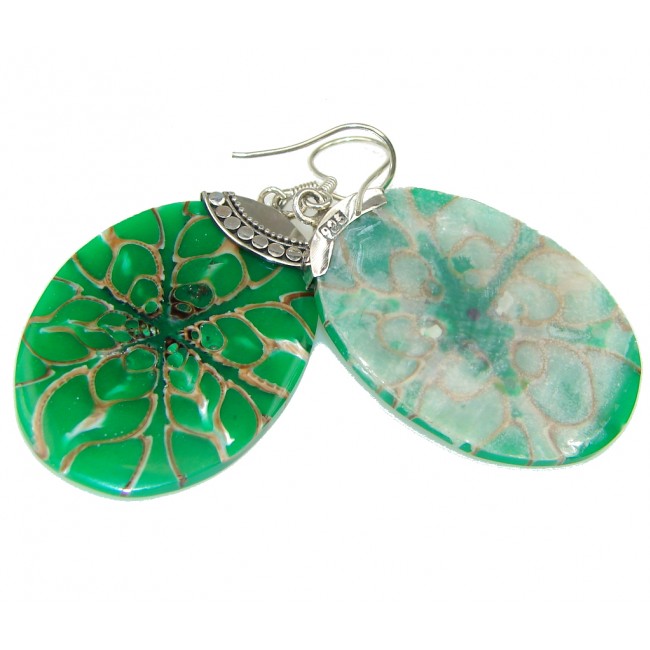 Excellent Green Shell Sterling Silver earrings