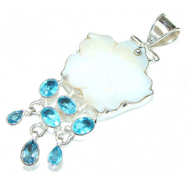 Big! Perfect Flower! Blister Pearl Sterling Silver pendant