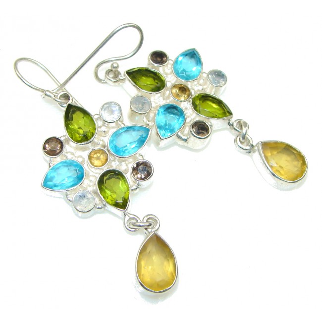 Aura Of Beauty! Yellow Citrine Sterling Silver earrings