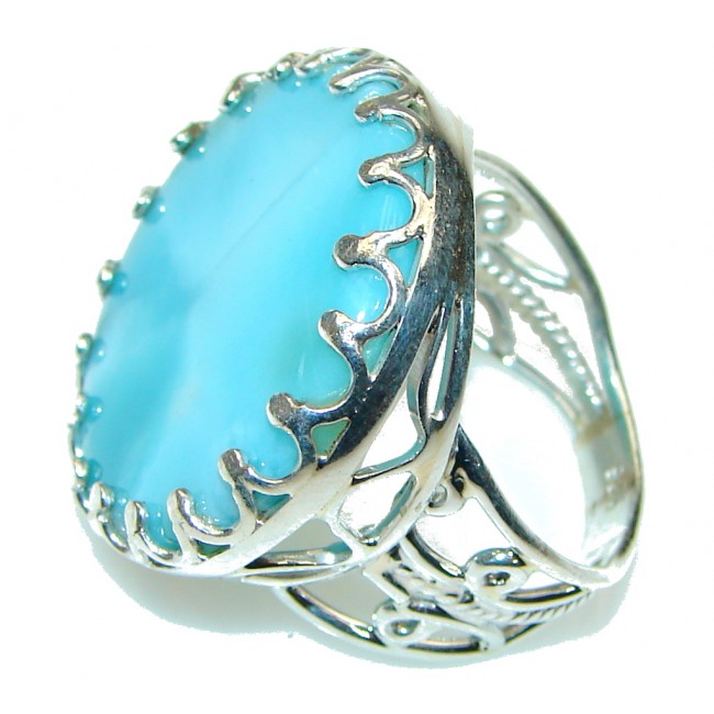 Paradise Style! Blue Larimar Sterling Silver Ring s. 9 1/4