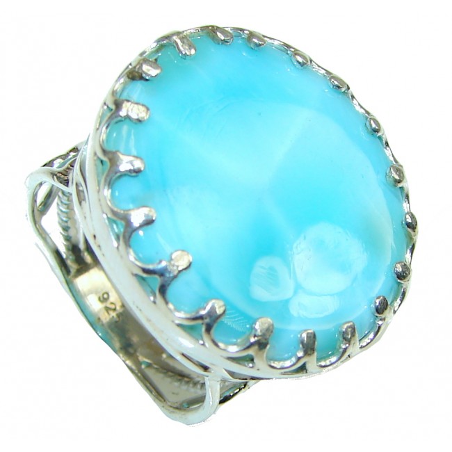 Paradise Style! Blue Larimar Sterling Silver Ring s. 9 1/4